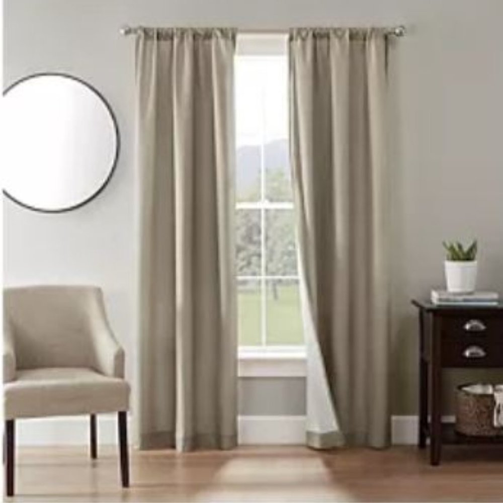 📍FIRM📍4 PCs (2x2 packs) Crushed Poly Window Curtains Pole-top - Picture 16 of 16